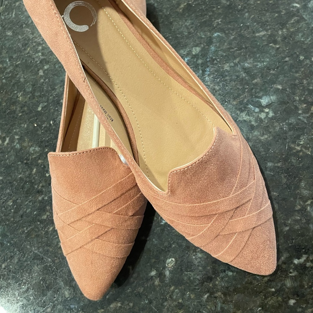 Journey and Crew Blush Flats